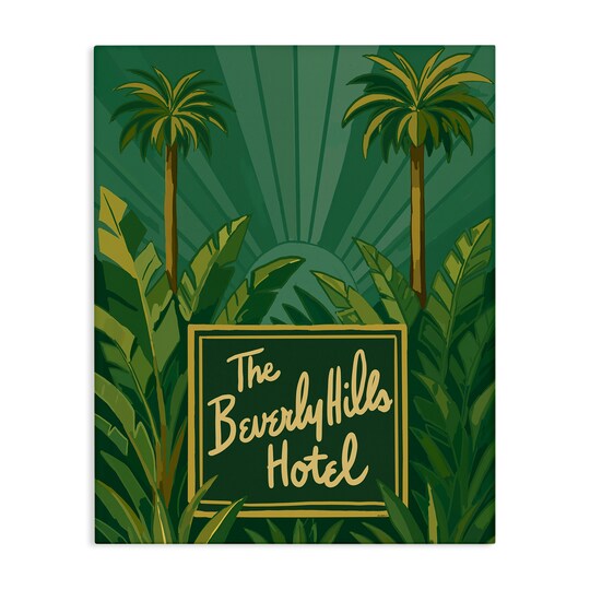 Stupell Industries Retro Beverly Hills Hotel Canvas, design by Amelia Noyes